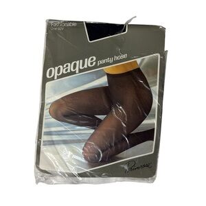 Vintage NWT Deadstock navy opaque nylon pantyhose one size